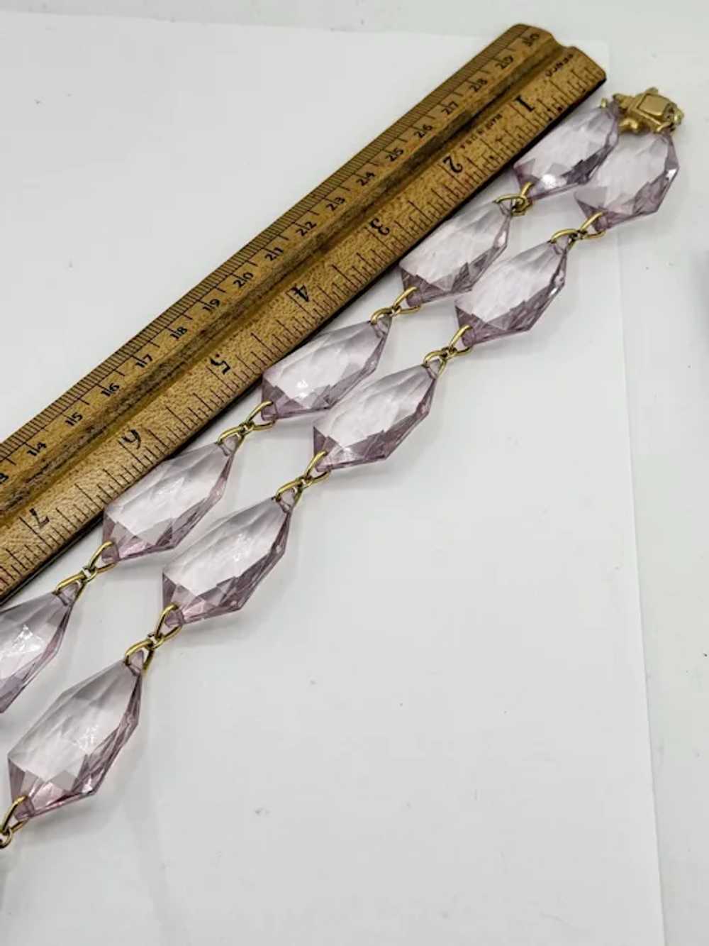 Vintage purple crystal beaded necklace - image 6