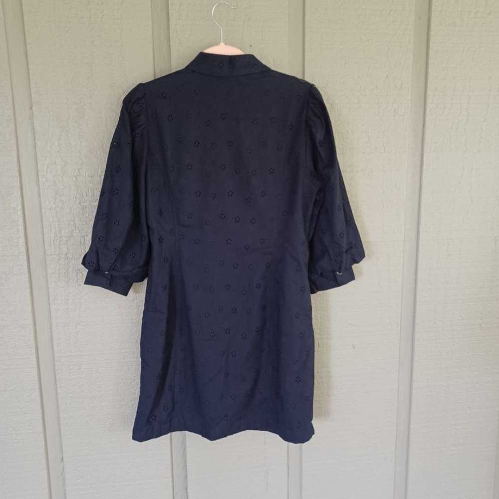 Vince Camuto Eyelet Shirt Mini Dress SZ 6 Preppy … - image 3