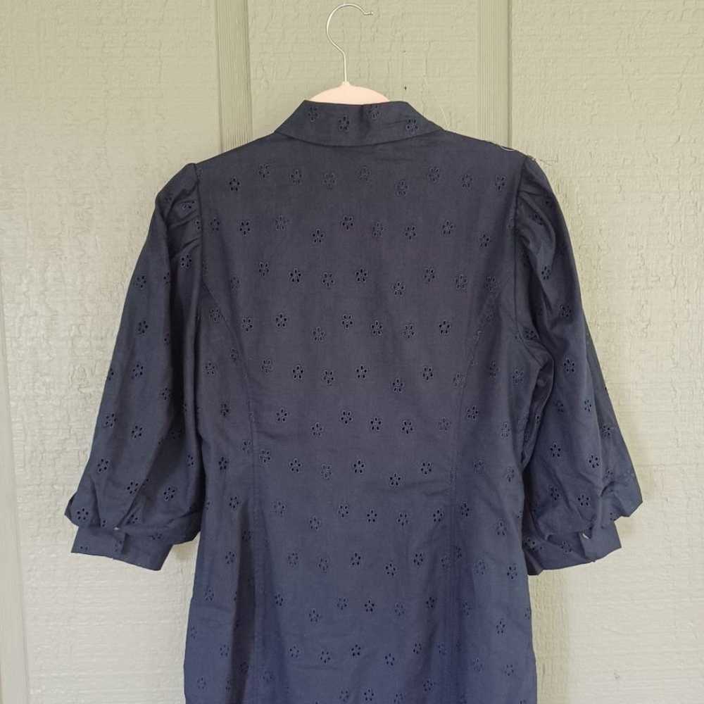 Vince Camuto Eyelet Shirt Mini Dress SZ 6 Preppy … - image 4