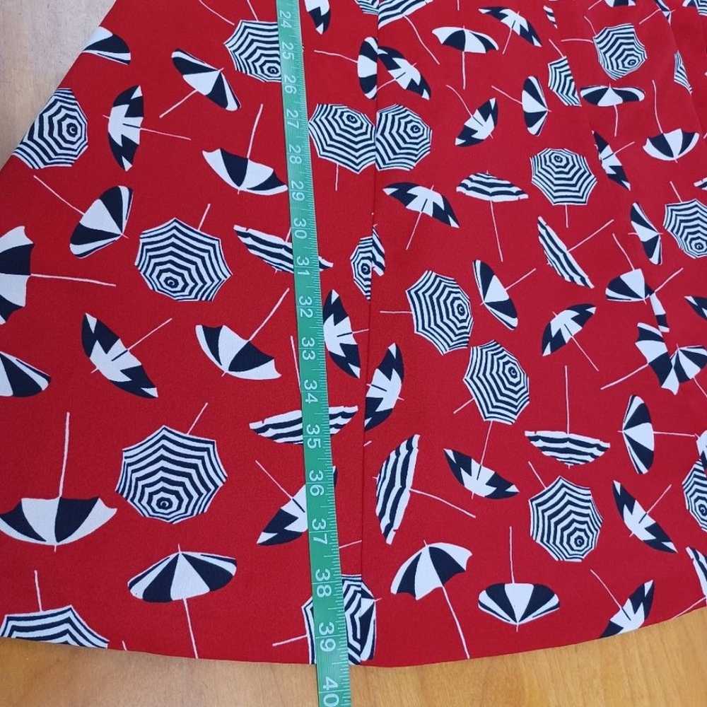 Talbots Red Beach Umbrella Print Dress Size 4 Wom… - image 10