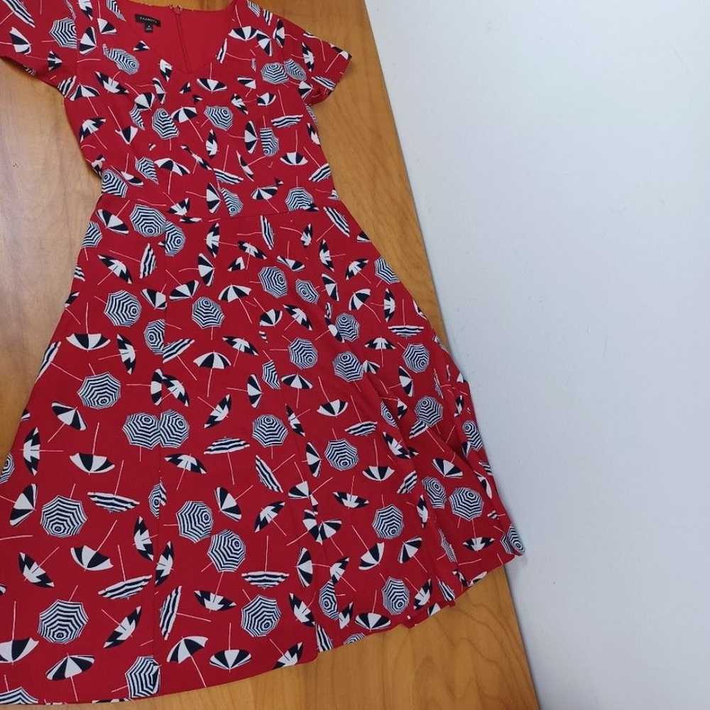 Talbots Red Beach Umbrella Print Dress Size 4 Wom… - image 11