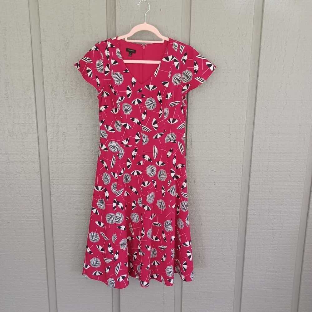 Talbots Red Beach Umbrella Print Dress Size 4 Wom… - image 2