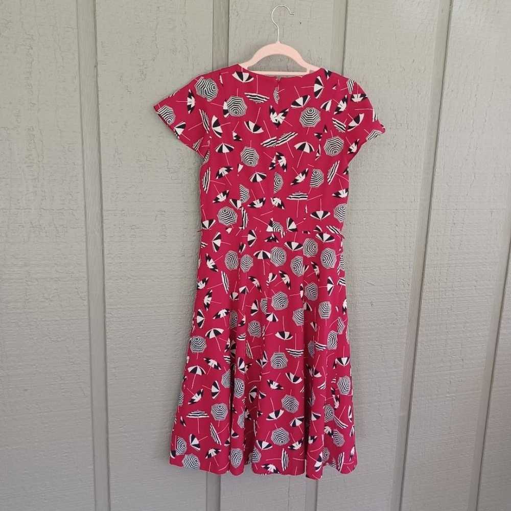 Talbots Red Beach Umbrella Print Dress Size 4 Wom… - image 4