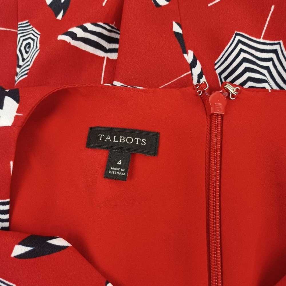 Talbots Red Beach Umbrella Print Dress Size 4 Wom… - image 5