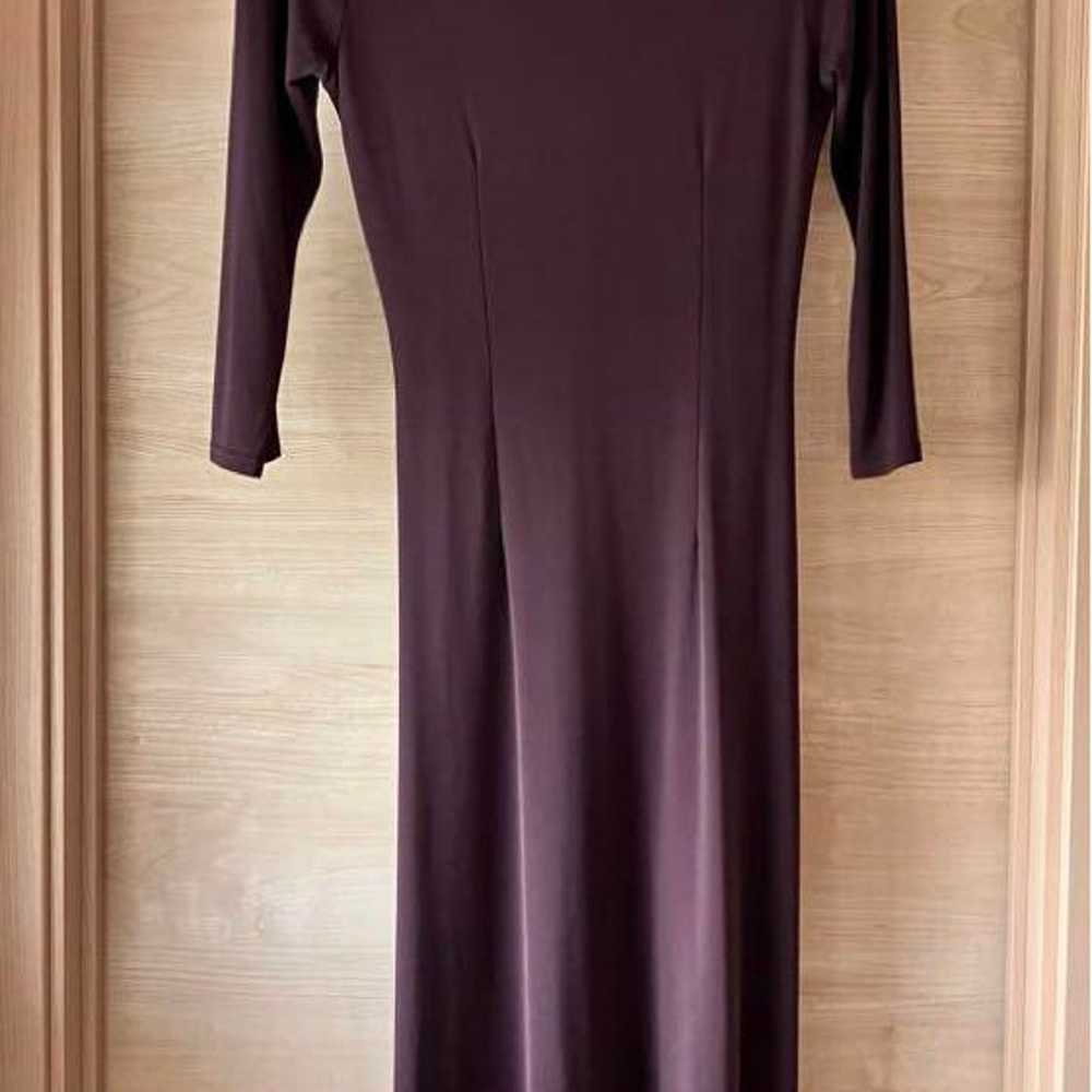 Laura Ashley 7/8 Sleeve Midi Dress Size 7 S~M Bro… - image 2