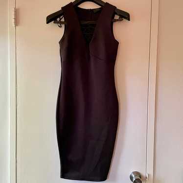 AX Paris Black Midi Body Con Dress With V Neck - … - image 1