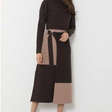 Rienda Knit Dress Bi-color Textured Variation Bro… - image 1