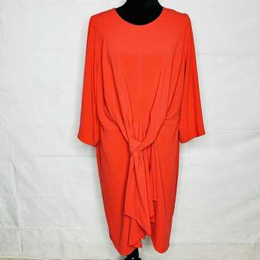 Eloquii Knot Front Red Long Bell Sleeve Midi Dres… - image 1