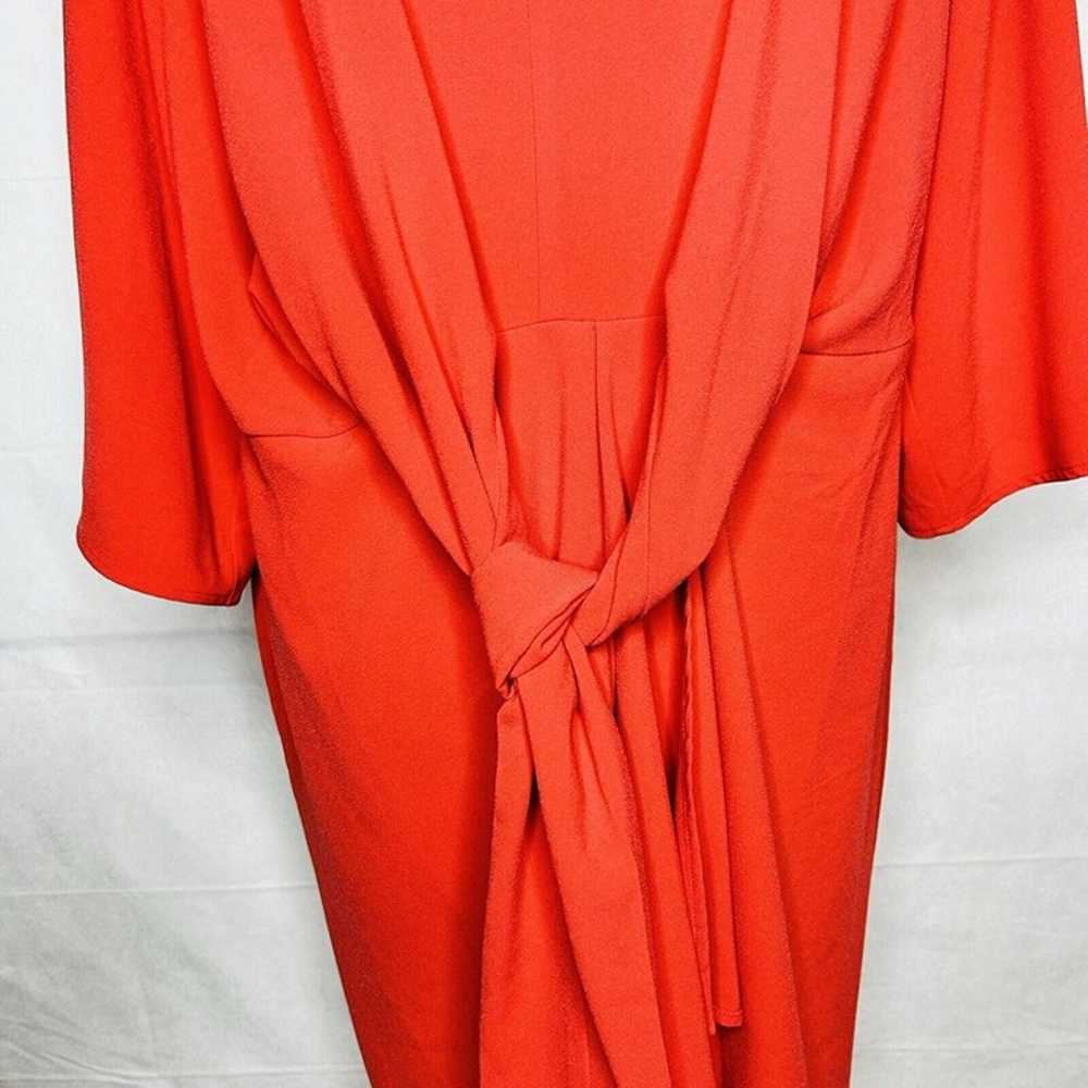 Eloquii Knot Front Red Long Bell Sleeve Midi Dres… - image 4