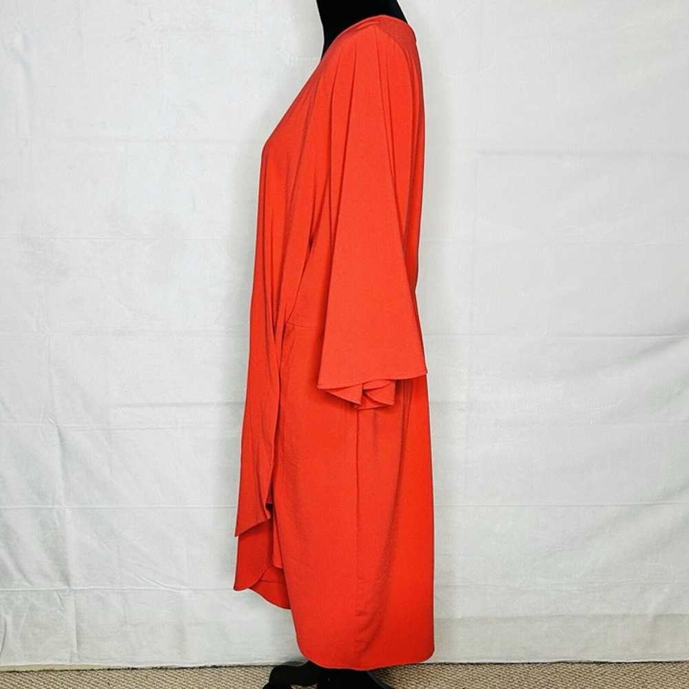 Eloquii Knot Front Red Long Bell Sleeve Midi Dres… - image 5