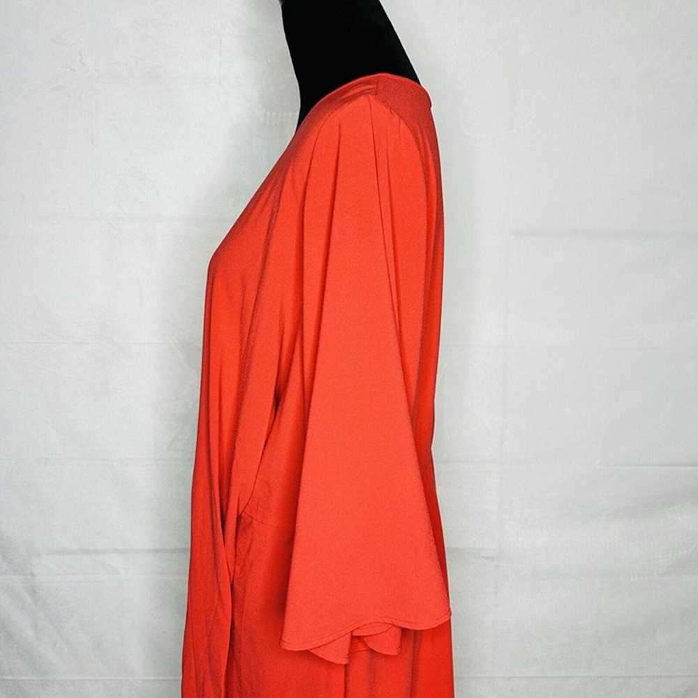 Eloquii Knot Front Red Long Bell Sleeve Midi Dres… - image 6