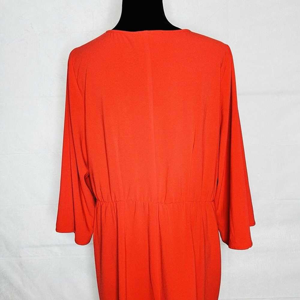 Eloquii Knot Front Red Long Bell Sleeve Midi Dres… - image 8