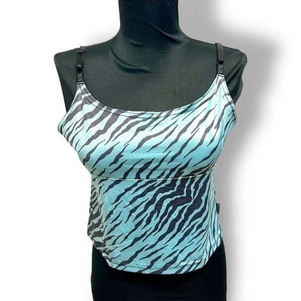 NWOT vintage 90’s Serious Clothing black blue tig… - image 1