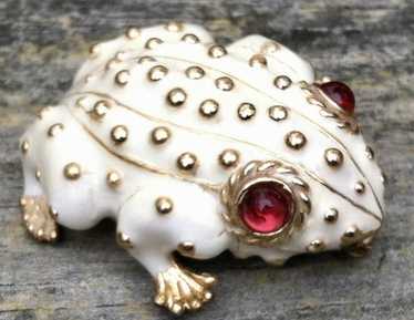 Vintage ciner frog brooch - Gem