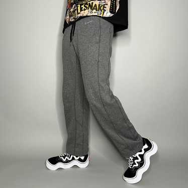 Vintage deals 2000s Nike Fleece Sweatpants Zip Ankle Pant Embroidered Swoosh Logo