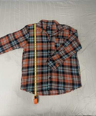 Zara Orange and Black Plaid Flannel Shirt