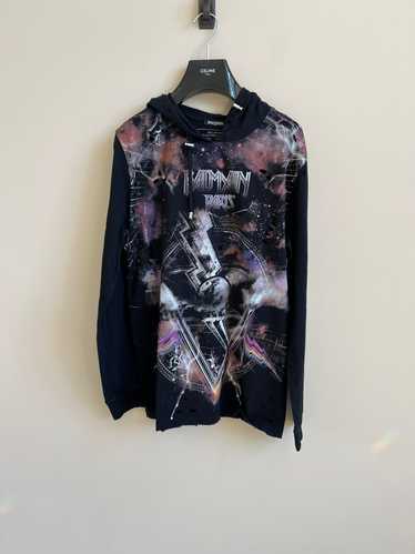 Balmain Galaxy Logo Hoodie in Black