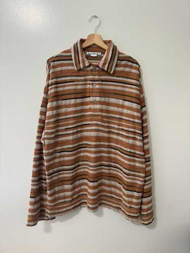 Acne Studios Oversized Striped Jacquard Knit Polo 