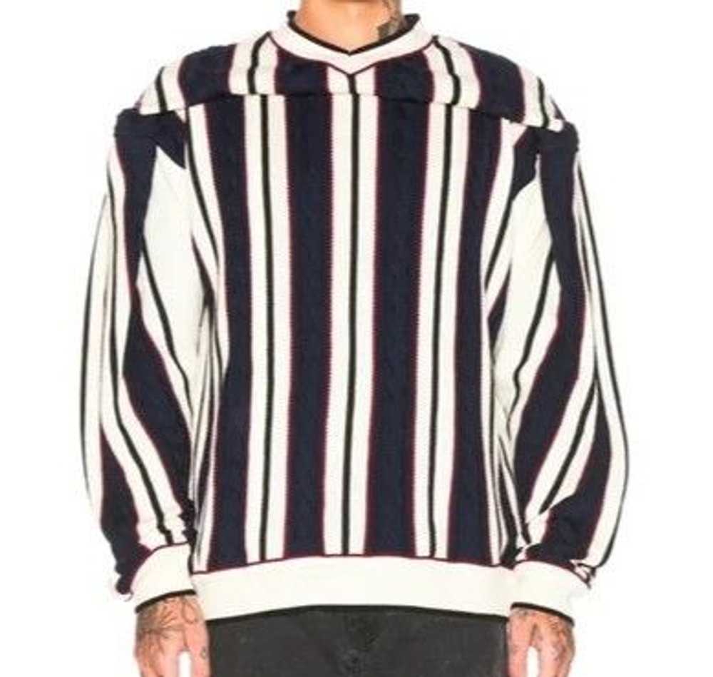 Y/Project Clipped Shoulder Knit Striped Sweater i… - image 1