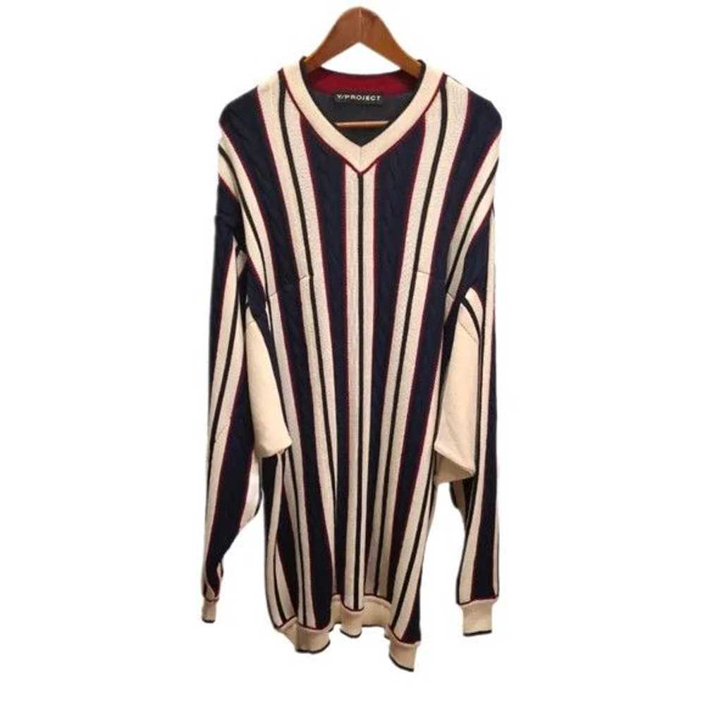 Y/Project Clipped Shoulder Knit Striped Sweater i… - image 2