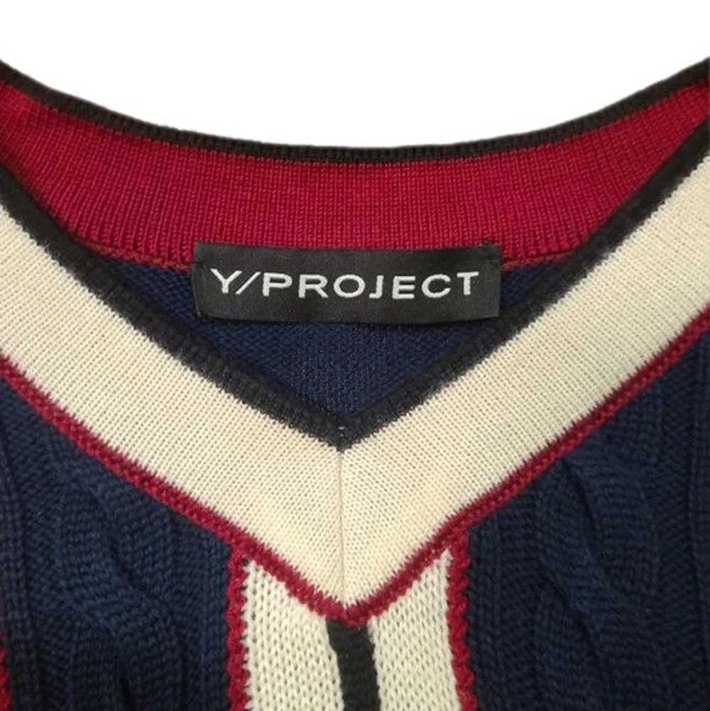 Y/Project Clipped Shoulder Knit Striped Sweater i… - image 3