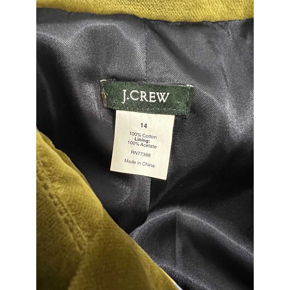 J.Crew J.Crew Pea Green Faux Velvet 100% Cotton L… - image 3