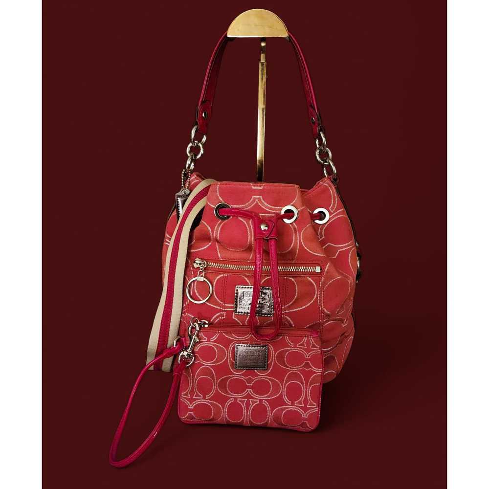 Coach Coach Poppy Signature Lurex draw string bag… - image 2