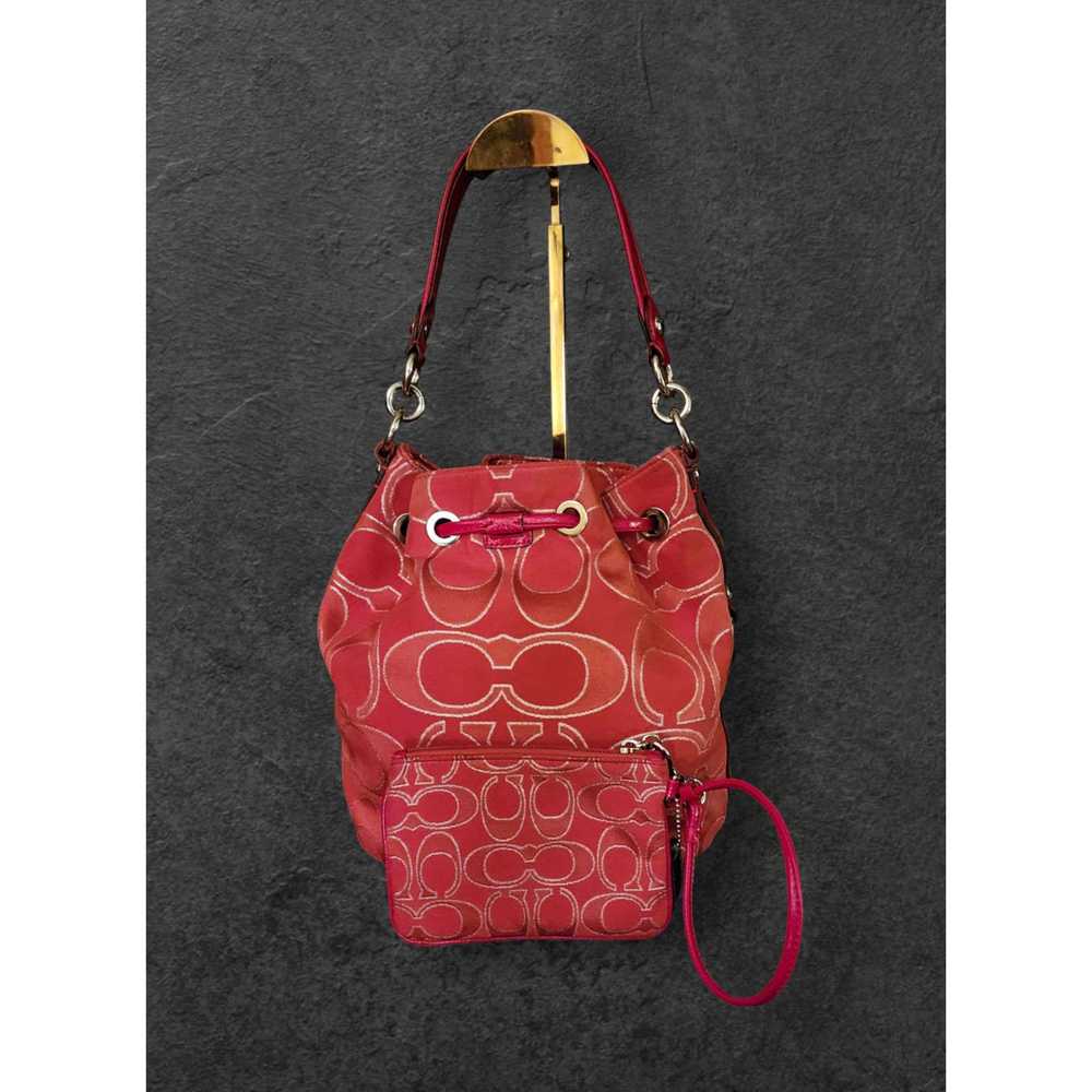 Coach Coach Poppy Signature Lurex draw string bag… - image 9