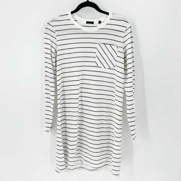 ATM ATM Stripe Shimmer Long Sleeve T-Shirt Dress C