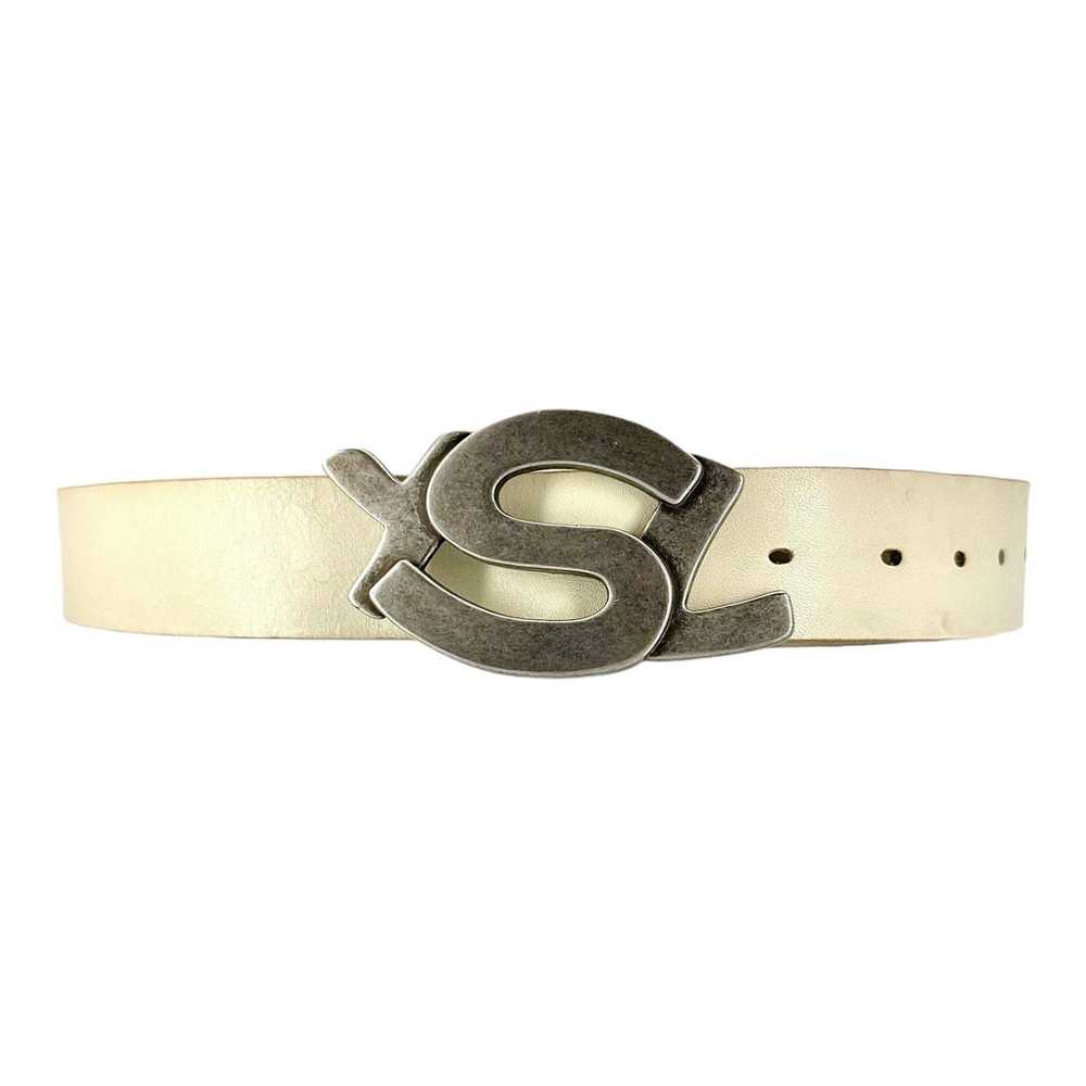 Yves Saint Laurent YSL Buckle Belt Silver Cream - image 1