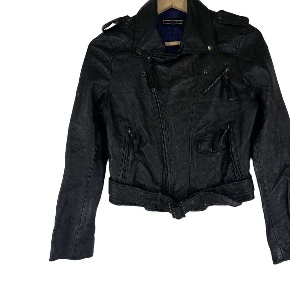 Japanese Brand × Leather Jacket VINTAGE CROPPED L… - image 3