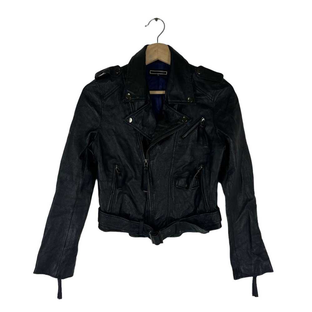 Japanese Brand × Leather Jacket VINTAGE CROPPED L… - image 8