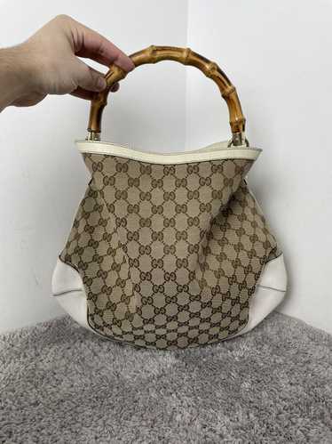 Gucci Gucci Monogram Peggy Bamboo Top Handle Medi… - image 1