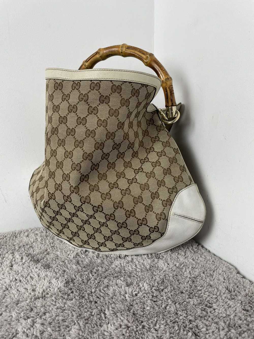 Gucci Gucci Monogram Peggy Bamboo Top Handle Medi… - image 5