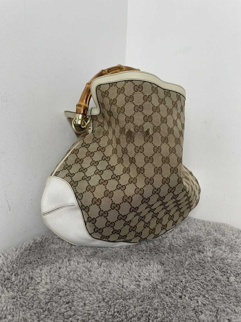 Gucci Gucci Monogram Peggy Bamboo Top Handle Medi… - image 6