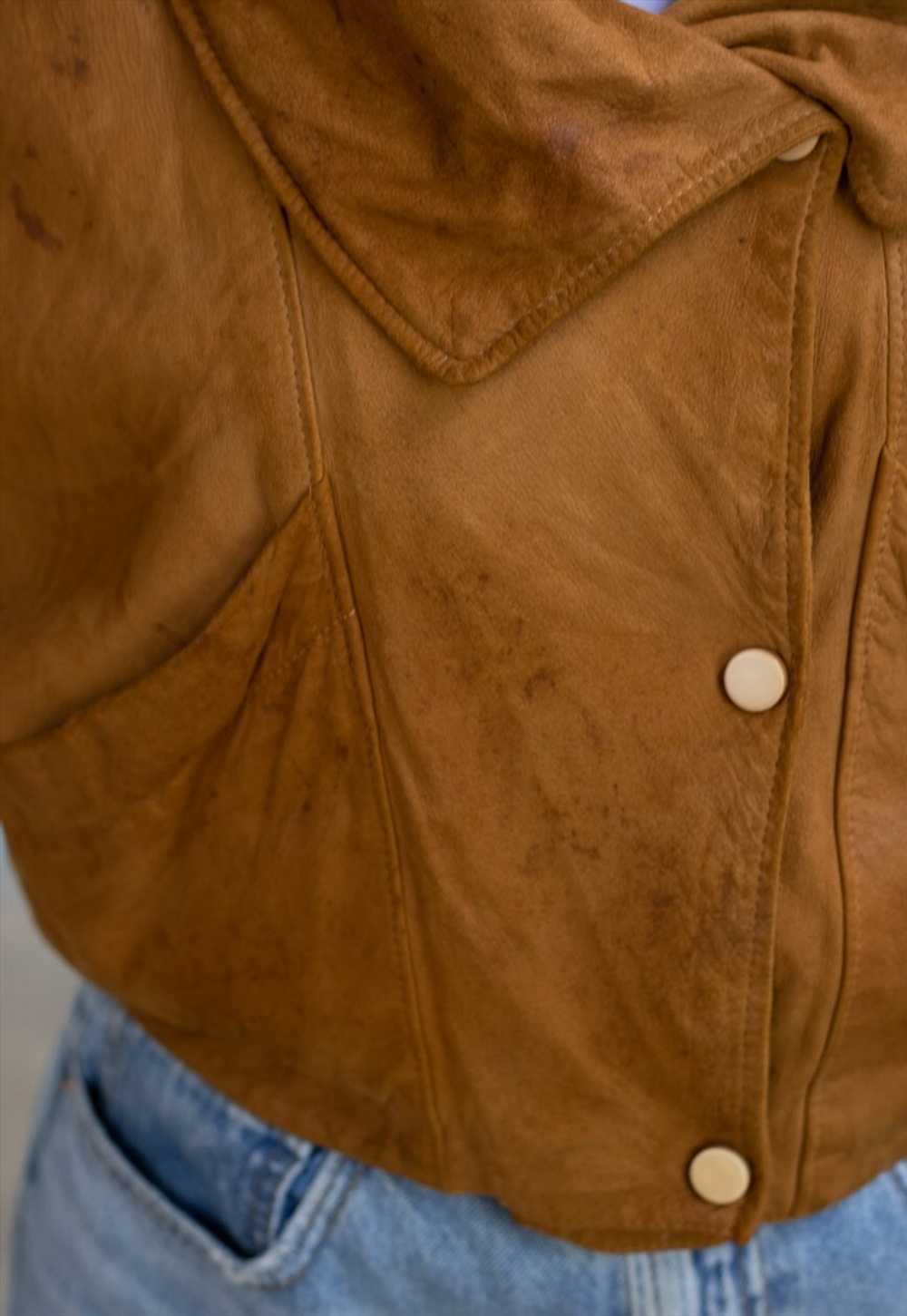 Vintage  Leather Jacket Cazadora in Brown L - image 5