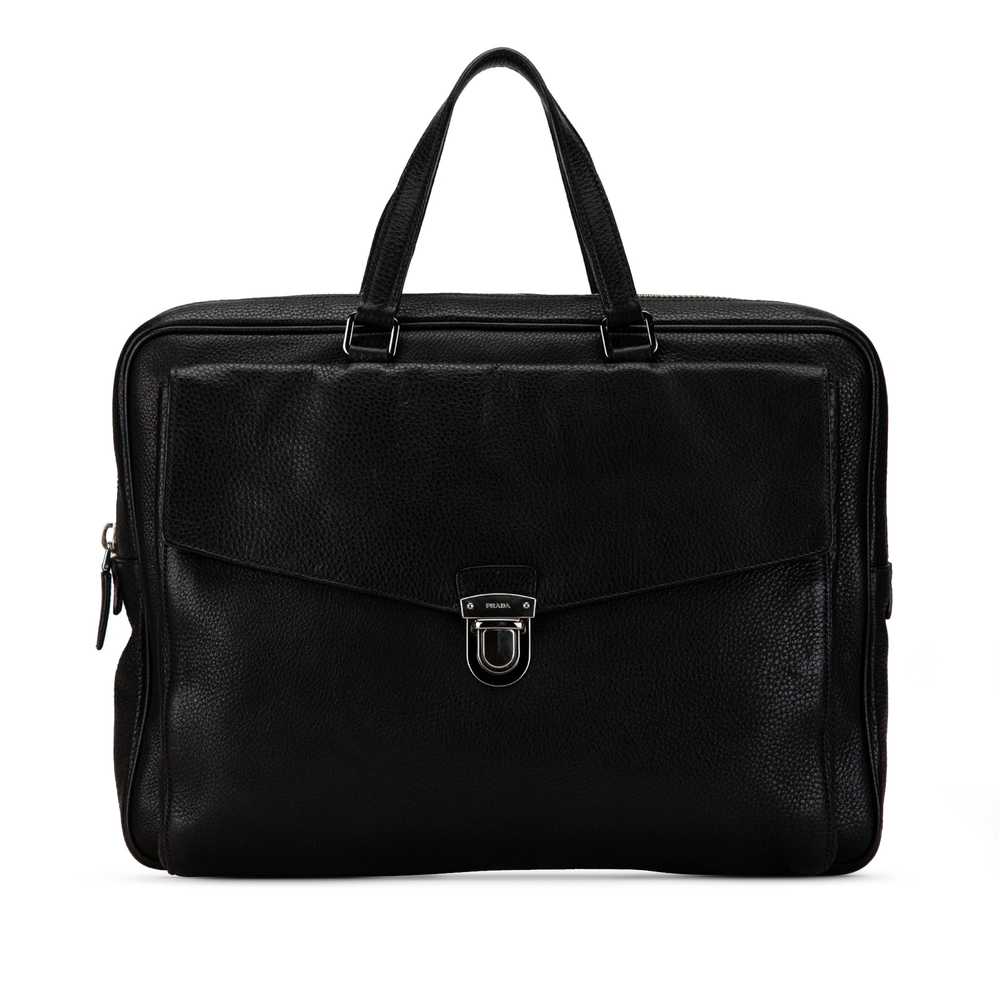 Black Prada Leather Business Bag - image 1