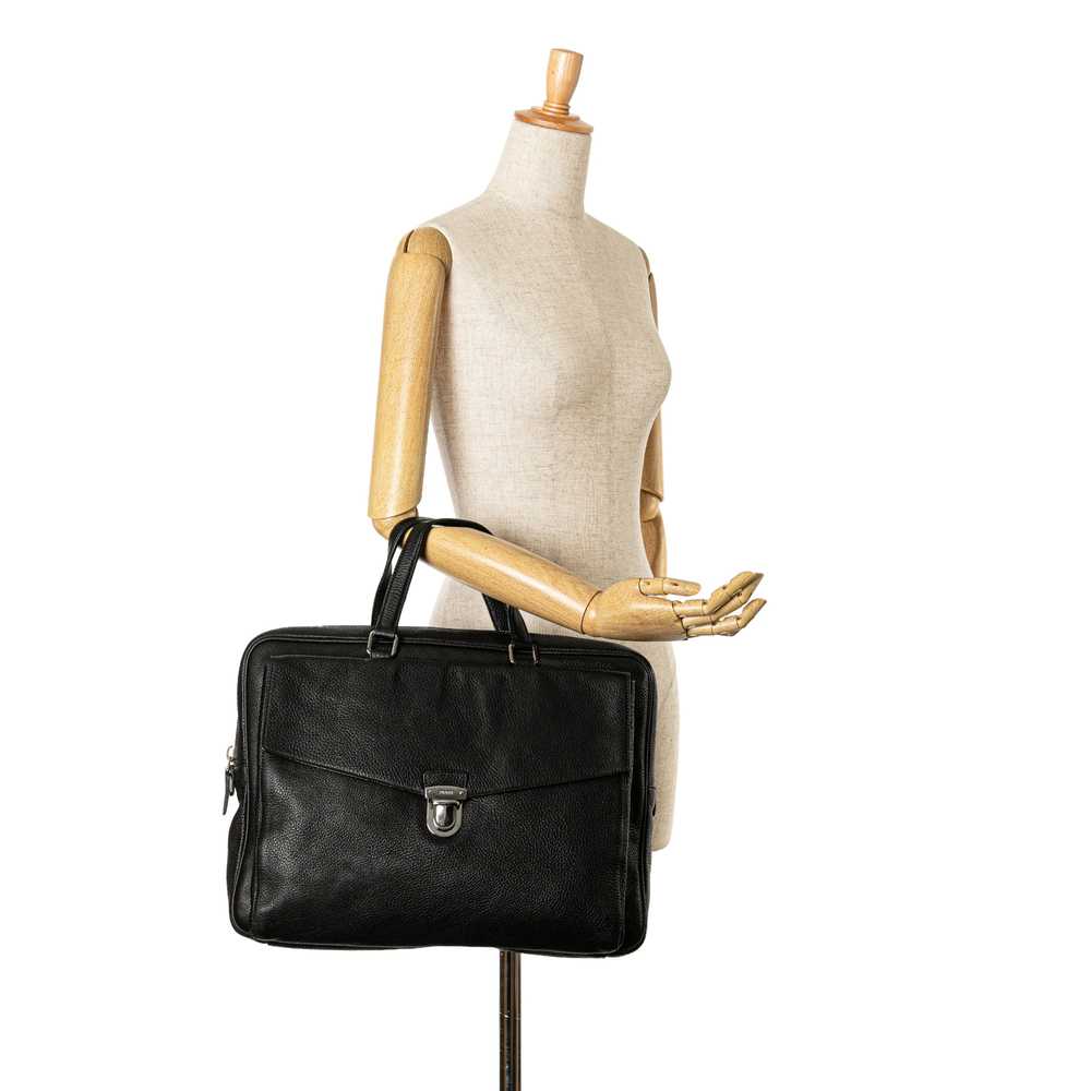 Black Prada Leather Business Bag - image 5