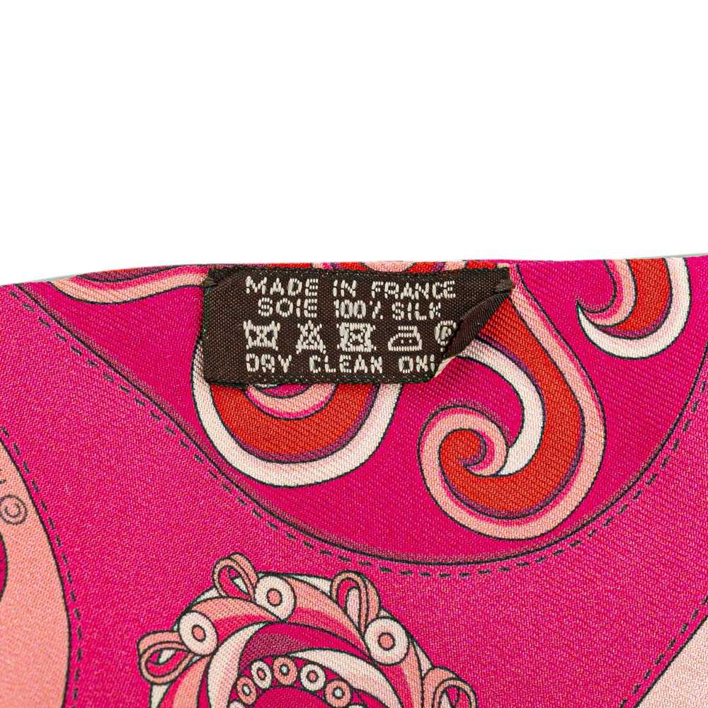 Pink Hermès Amazon Festival Twilly Silk Scarf Sca… - image 2