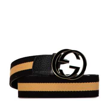 Black Gucci Canvas Interlocking G Web Belt