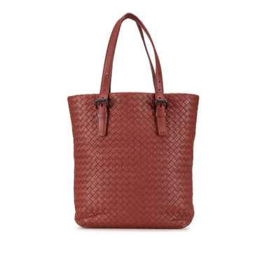 Red Bottega Veneta Intrecciato Tote