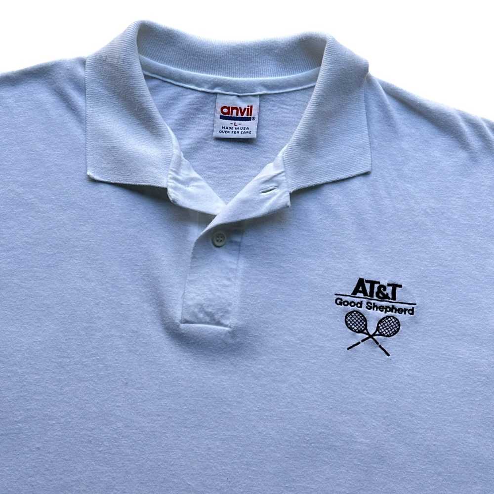 90s At&t tennis polo shirt large - image 2