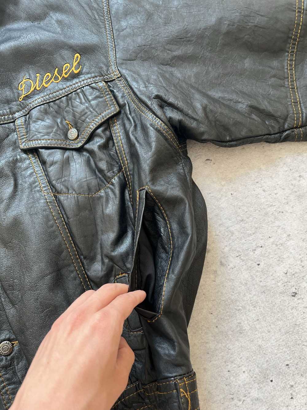 Diesel × Leather Jacket × Vintage Vintage Diesel … - image 11