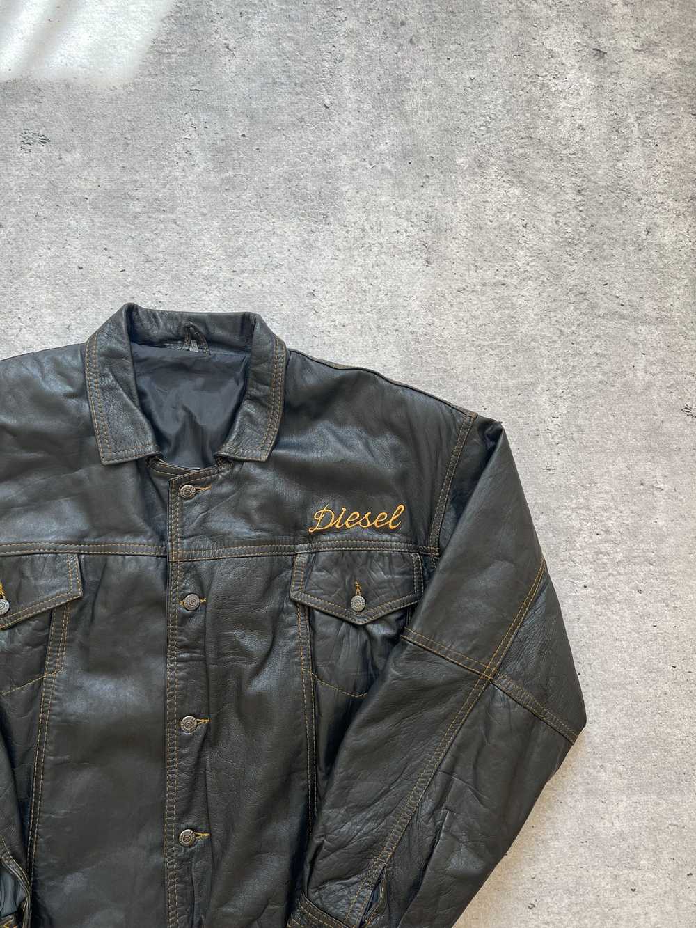 Diesel × Leather Jacket × Vintage Vintage Diesel … - image 3