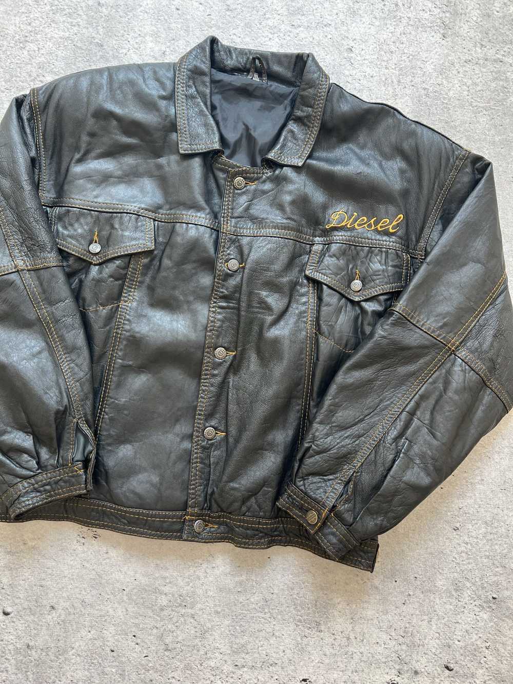 Diesel × Leather Jacket × Vintage Vintage Diesel … - image 5