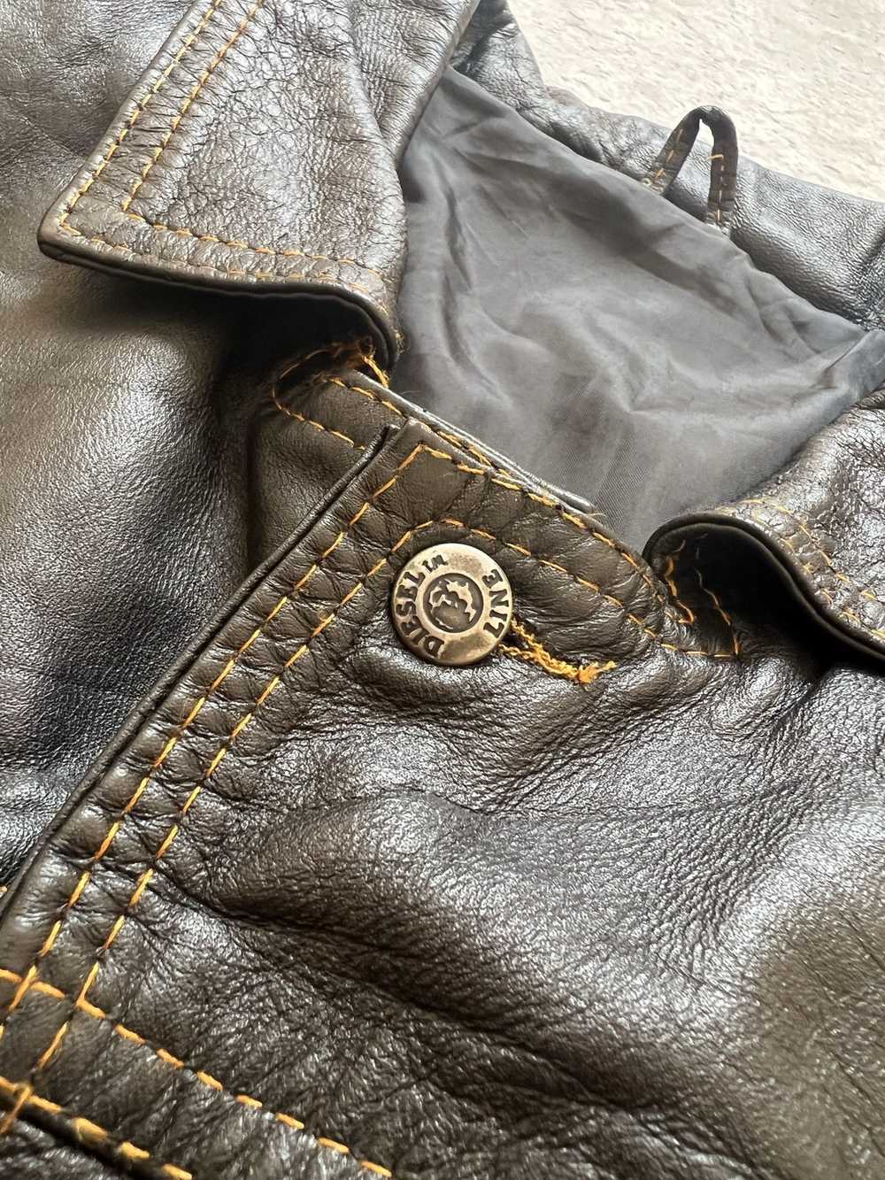 Diesel × Leather Jacket × Vintage Vintage Diesel … - image 6