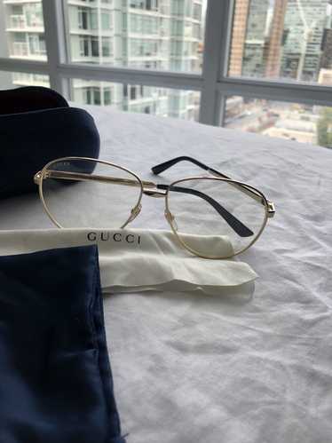 Gucci Gold Metal Aviator Glasses