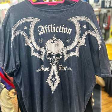 Affliction Y2K グランジ お兄系 リバーシブルサーマル長袖 Y2K Affliction Retro T-shirt Women Style Streetwear Tee