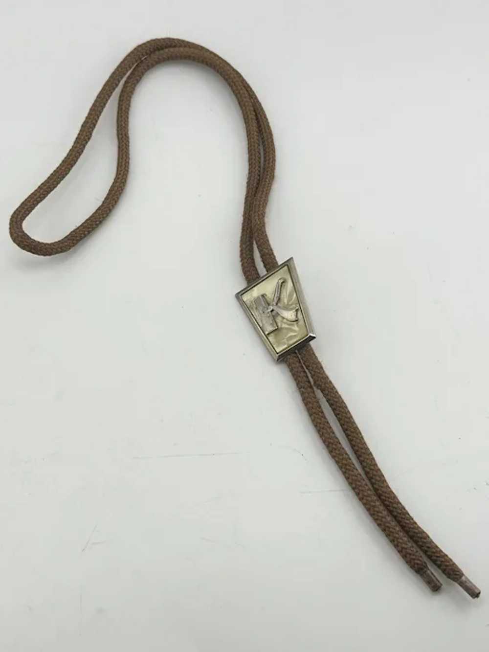 Vintage shell bolero bolo tie necklace - image 5