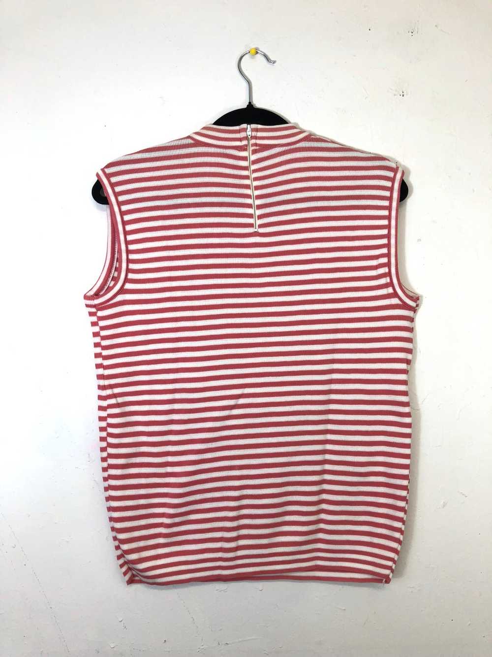 Striped Sleeveless Top - Pink & White (Deadstock) - image 5